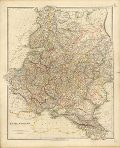 Kart over Russland og Polen, 1832.
