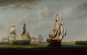 To engelske Collier-brigger utenfor Whitby med annen frakt (olje på lerret) av John Askew