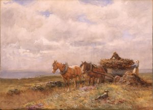 Carting Turf-tegning (akvarell forsterket med hvitt på papir)