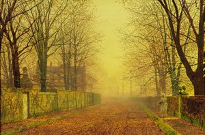 Evening Glow, ca. 1884 (olje på lerret) av John Atkinson Grimshaw