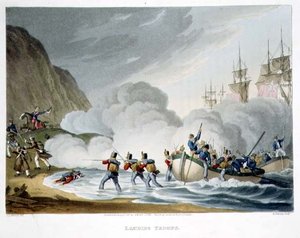 Landing Troops, gravert av Matthew Dubourg (fl.1813-20) fra 