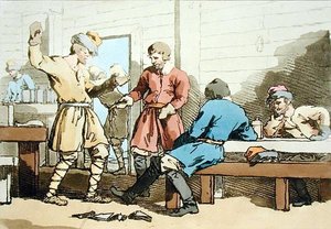 En Kaback, etset av kunstneren, utgitt 1803 (farge litho) av John Augustus Atkinson