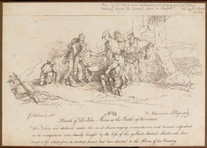"Sir John Moores død i slaget ved Corunna?", 16. januar 1809 av John Augustus Atkinson
