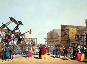 Katcheli, etset av kunstneren, utgitt 1804 (farge litho) av John Augustus Atkinson