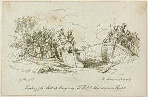 Landing av den britiske hæren under Abercrombie av John Augustus Atkinson