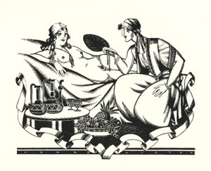 Illustrasjon for Don Juan av Lord Byron (litho)