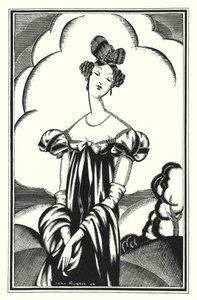 Illustrasjon for Don Juan av Lord Byron: Aurora Raby, en ung stjerne (litho) av John Austen
