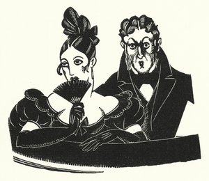 Illustrasjon for Madame Bovary av Gustave Flaubert (litho) av John Austen
