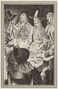 Illustrasjon for Moll Flanders av Daniel Defoe (litho) av John Austen