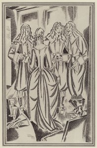 Illustrasjon for Moll Flanders av Daniel Defoe (litho) av John Austen