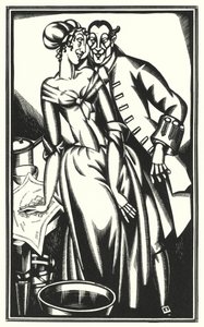 Illustrasjon for Tristram Shandy av Laurence Sterne (litho) av John Austen