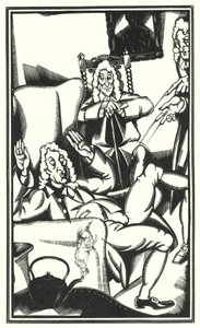 Illustrasjon for Tristram Shandy av Laurence Sterne (litho) av John Austen