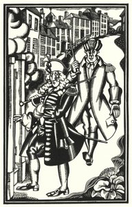 Illustrasjon for Tristram Shandy av Laurence Sterne (litho) av John Austen