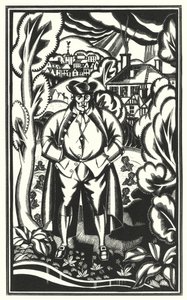 Illustrasjon for Tristram Shandy av Laurence Sterne (litho) av John Austen