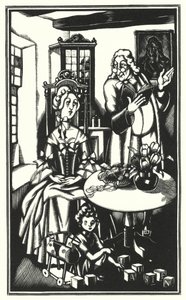 Illustrasjon for Tristram Shandy av Laurence Sterne (litho) av John Austen