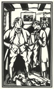 Illustrasjon for Tristram Shandy av Laurence Sterne (litho) av John Austen