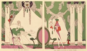 The Sleeping Beauty, illustrasjon fra 'Tales of Times Passed' av Charles Perrault (1628-1703) 1922 (farge litho) av John Austen