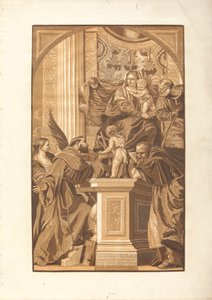 Hellige familie og fire hellige av John Baptist Jackson