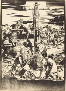 Korsfestelsen [senterplate] av John Baptist Jackson after Jacopo Tintoretto