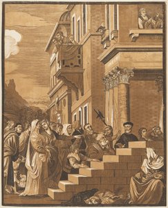 Presentasjon av jomfruen i tempelet (senterpanel) av John Baptist Jackson after Titian