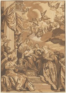 Mystisk ekteskap av St. Catherine av John Baptist Jackson, after Veronese