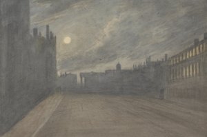Broad Street, Oxford, fullmåne, 1790 (wc over kull og grafitt på papir)