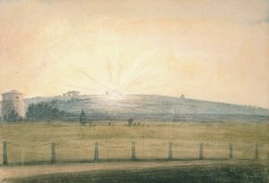 Solnedgang sett fra observatoriet i Oxford, 20. desember 1784