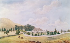 Harry Cobleys hus, Devonport, Auckland, New Zealand, bygget ca. 1867 (wc og kinesisk hvit på papir) av John Barr Clark Hoyte