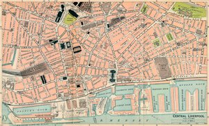 Central Liverpool, c20th Century av John Bartholomew