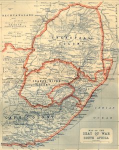 Kart over krigssetet i Sør-Afrika, 1901.