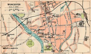 Worcester, c20th Century av John Bartholomew