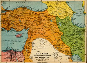 Lilleasia, Kaukasus-regionen og Mesopotamia, første verdenskrig, c1915, c1920.