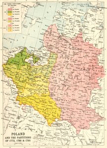 Polen og delingene fra 1772, 1793 og 1795, c1920.