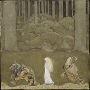 La Princesse et les trolls - Prinsessen og trollene - Bauer, John (1882-1918) - 1913 - Akvarell, Gouache på papir - 25x25 - Nationalmuseum Stockholm av John Bauer