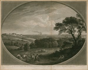 En nordlig utsikt over byene London og Westminster med en del av Highgate