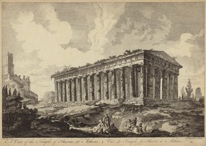 Utsikt over Theseus-tempelet, Athen, Hellas (gravering)