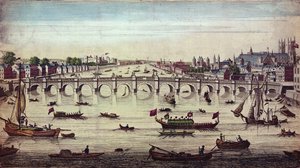 Westminster Bridge, ser vestover, utgitt av J. Bowles, 1747