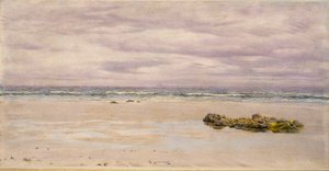 Kennack Sands, Cornwall, ved lavvann, 1877 av John Brett