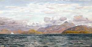 Loch Linnhe, nær Oban, Skottland (olje på lerret) av John Brett