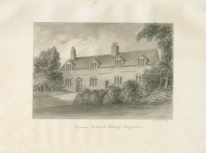 Aldridge Grammar School: sepia-tegning, 1847