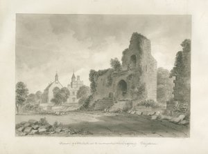 Alton Castle og "New Conventual School": sepia-tegning, 1847 av John Buckler