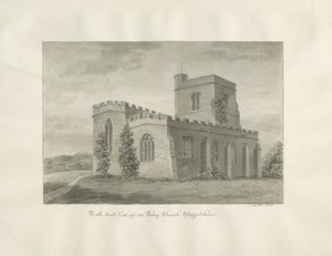 Arley Church: sepia-tegning, 1846 av John Buckler