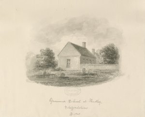 Audley Grammar School: sepia-tegning av John Buckler