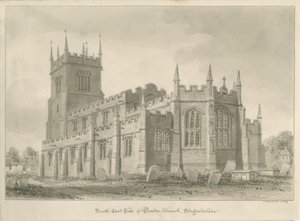 Barton under Needwood Church: sepia-tegning av John Buckler
