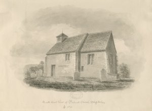 Bednall Church: sepia-tegning, 1841 av John Buckler