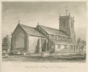 Betley Church: sepia-tegning, 1840 av John Buckler
