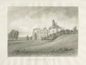 Biddulph Hall (gammel): sepia-tegning av John Buckler