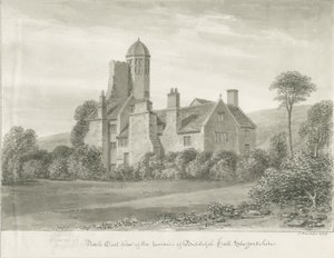 Biddulph Hall (gammel): sepia-tegning av John Buckler