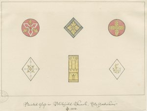 Blithfield Church - malt glass: blyanttegninger av John Buckler