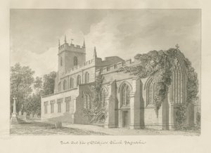 Blithfield Church: sepia-tegning av John Buckler